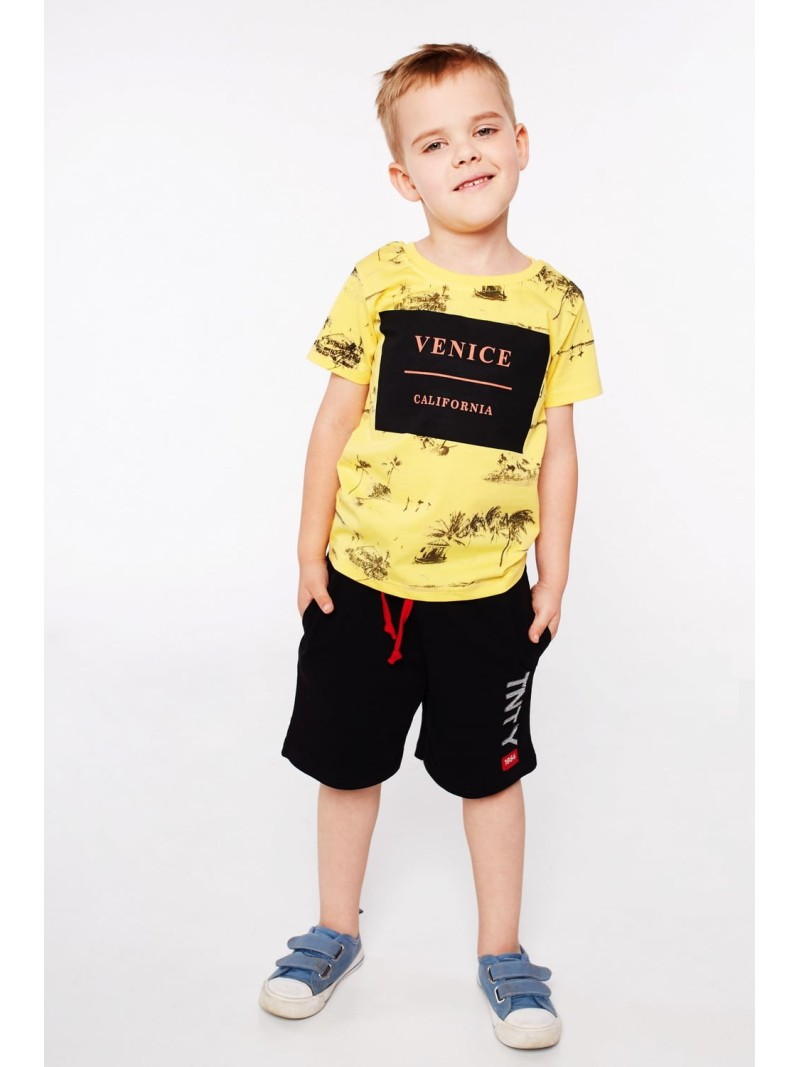 Jungen-T-Shirt mit gelbem Aufdruck NDZ4445 – Online-Shop – Boutique